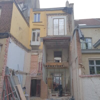 plaatsing poutrels rijhuis Brussel